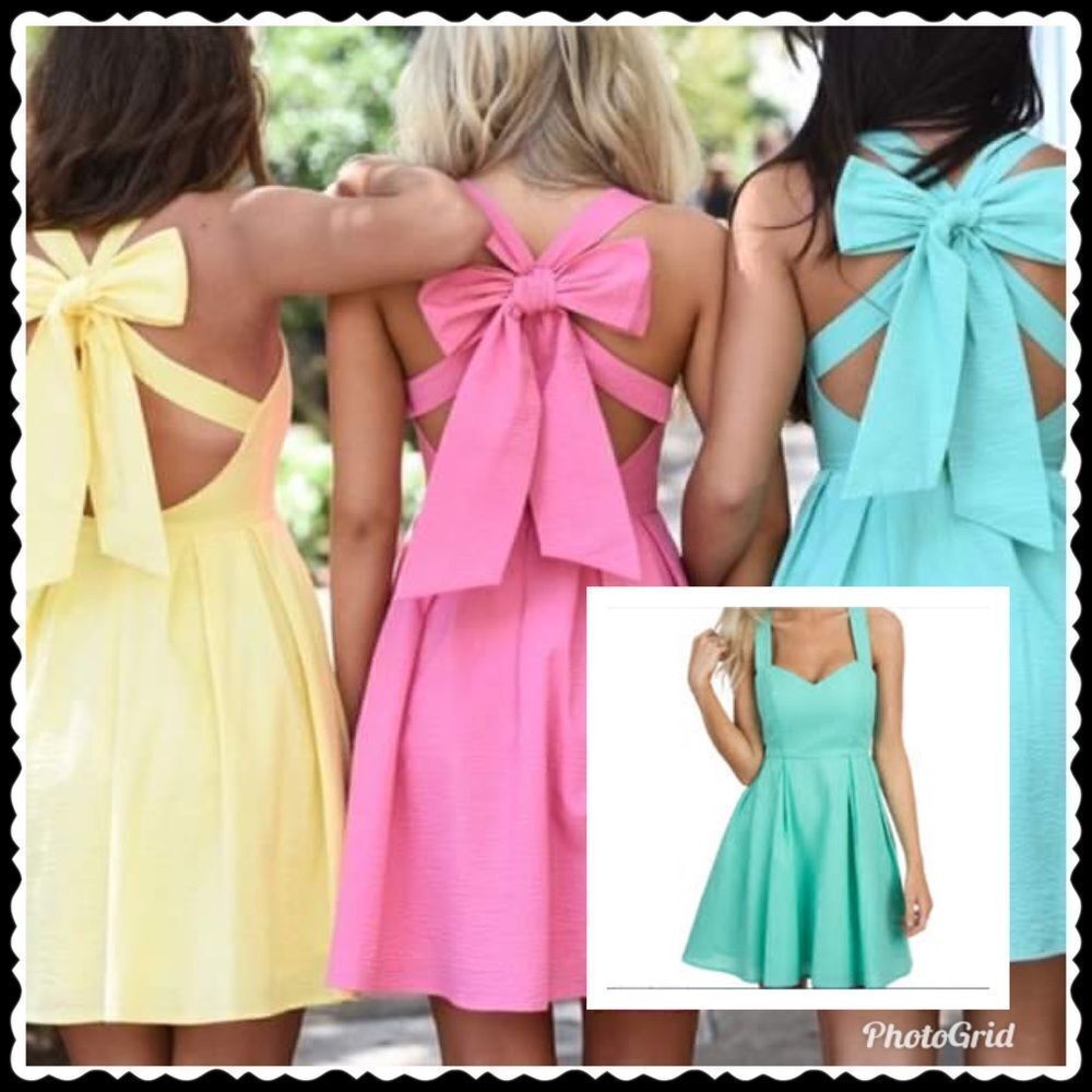 Lauren James Green Emerson Seersucker Tie Bow Back Dress Spring Easter XS